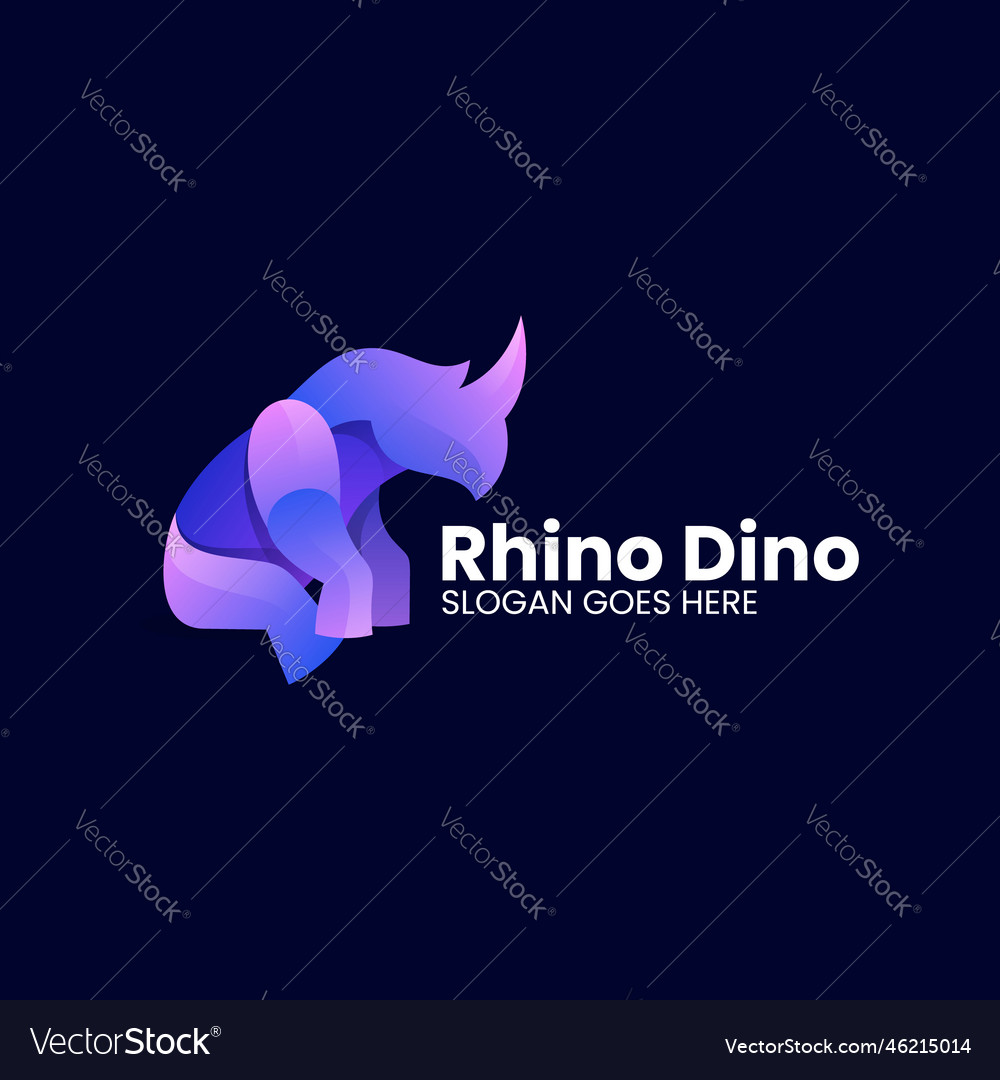 Logo rhino gradient colorful style Royalty Free Vector Image