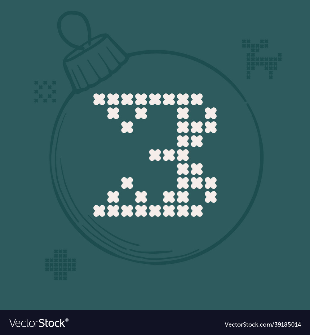 Number three logo is made of thick round knits vector image Number three logo is made of thick round knits