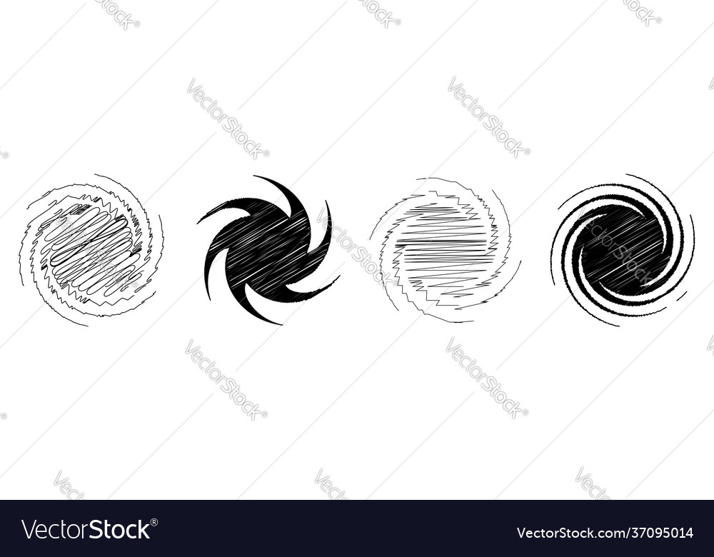 Spiral swirl twirl design element with sketchy vector image Spiral swirl twirl design element with sketchy