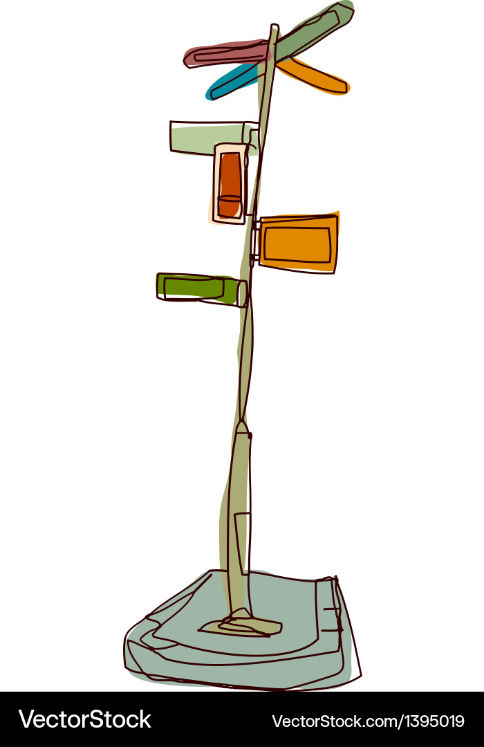Guidepost Drawing A guidepost stand Royalty Free Vector Image - VectorStock