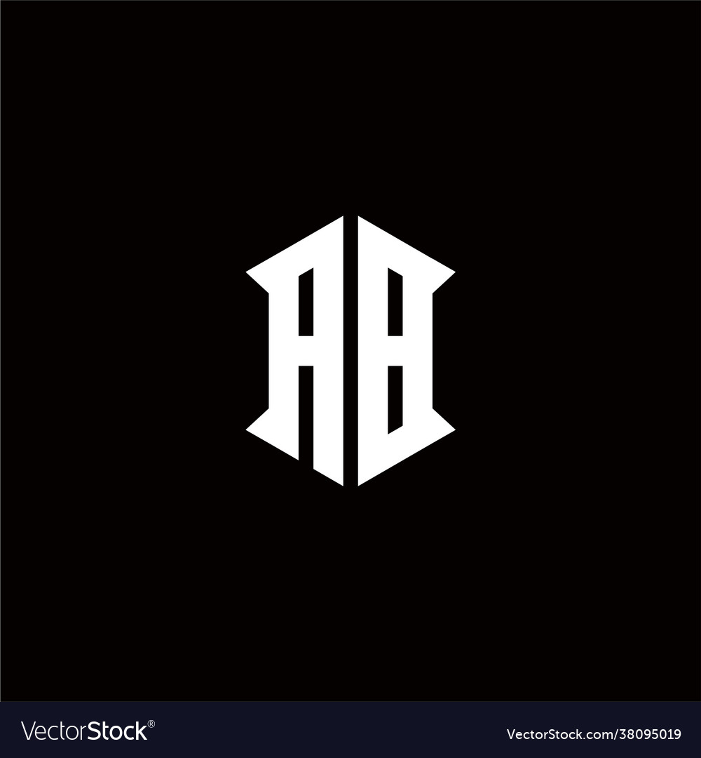 Ab logo monogram with shield shape designs