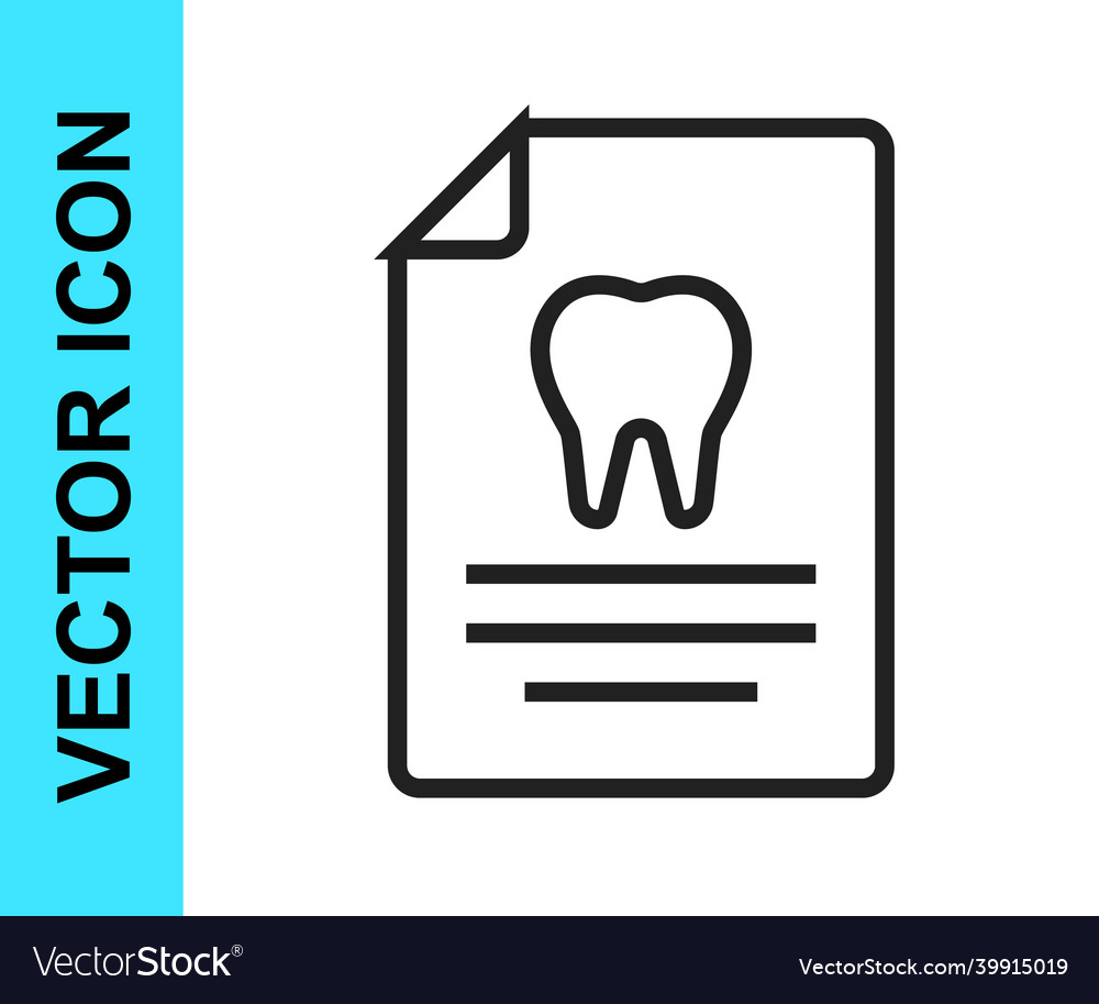 Black line clipboard with dental card or patient