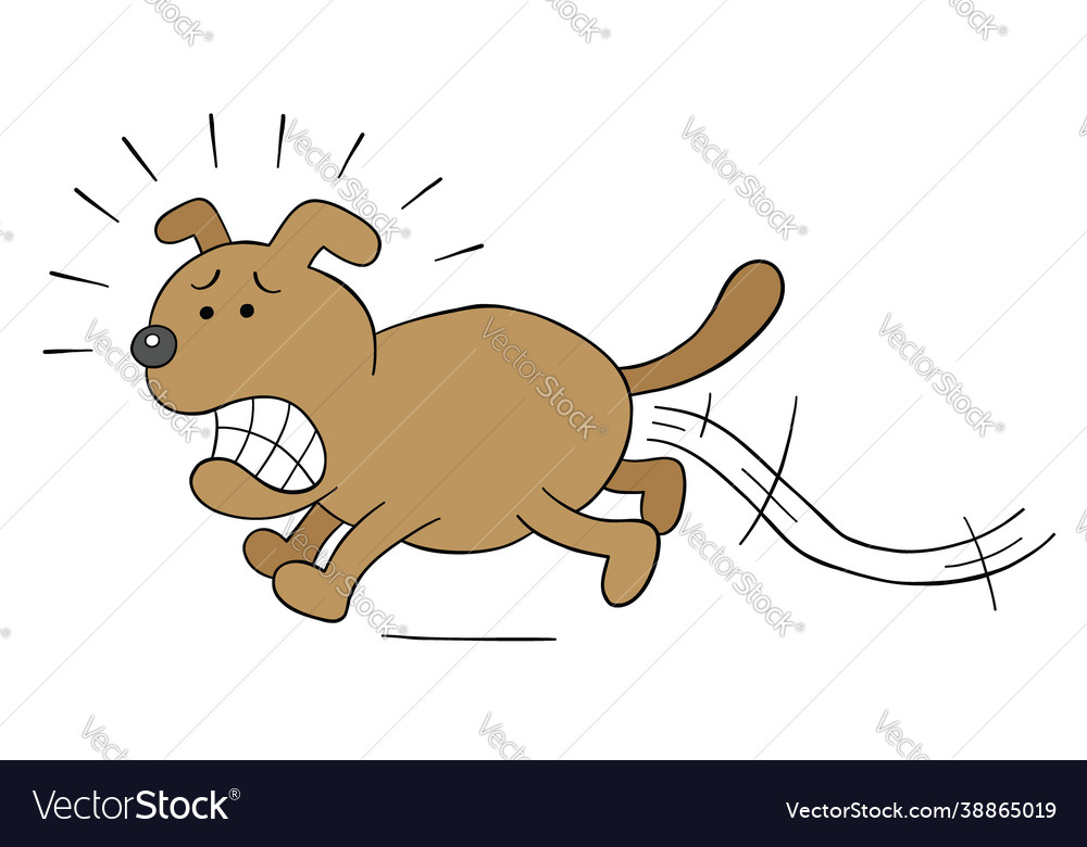 Scared Cartoon Dog Face Expression Vector Stock Vector