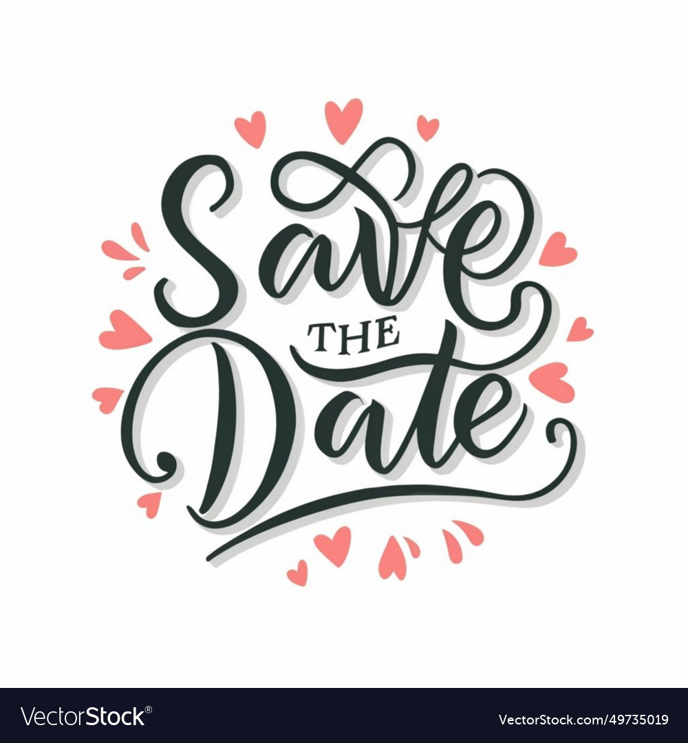 Colourful unique save date lettering logo design Vector Image