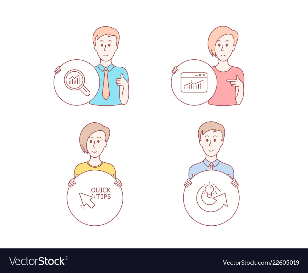 Data analysis quick tips and website statistics vector image Data analysis quick tips and website statistics