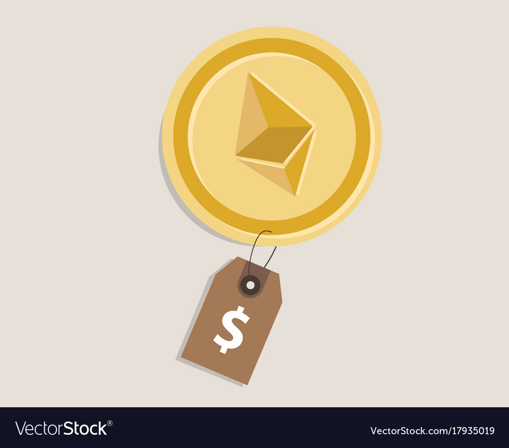 Ethereum Price Value Currency Coin Exchange Rate Vector Image