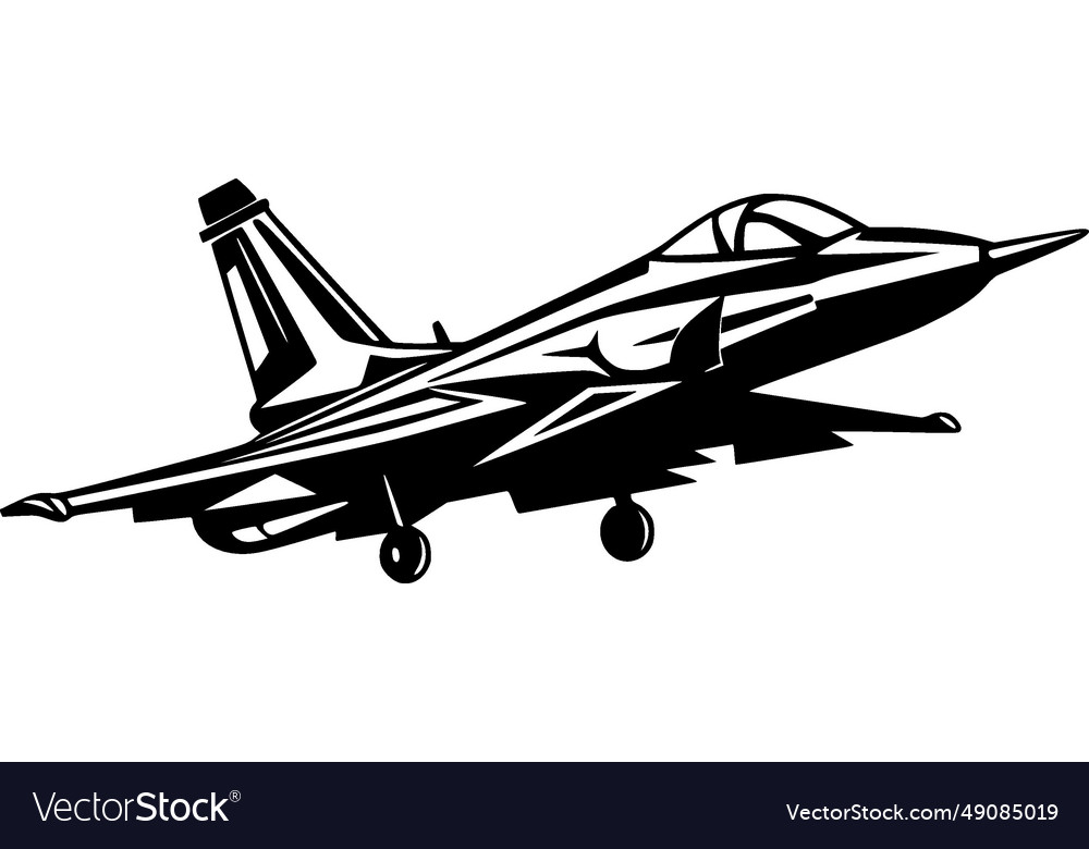 Fighter jet - black and white