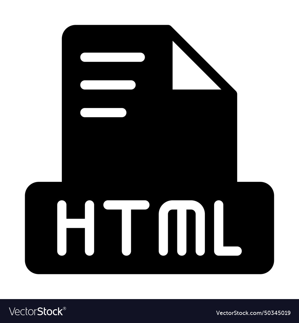 Html Datei-Symbol solide Stil einfaches Design-Dokument vector image Html Datei-Symbol solide Stil einfaches Design-Dokument
