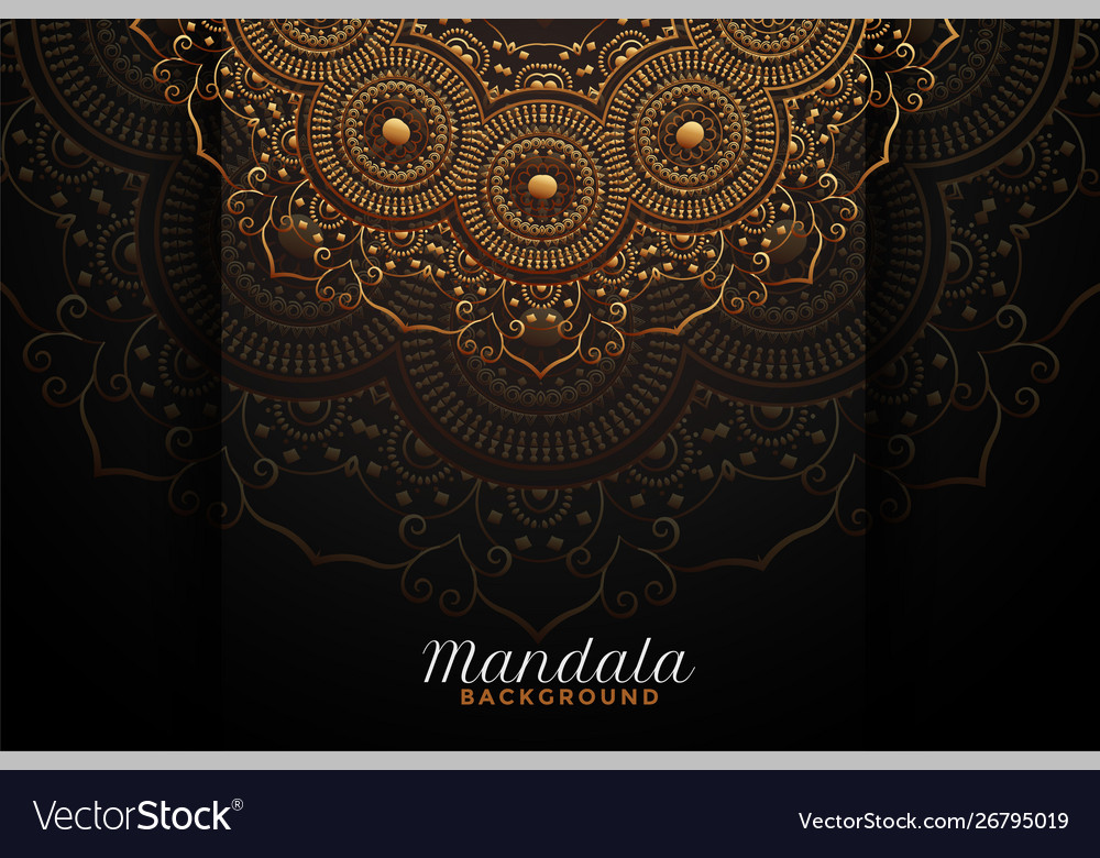 Luxury Mandala Decoration On Black Background Vector Image
