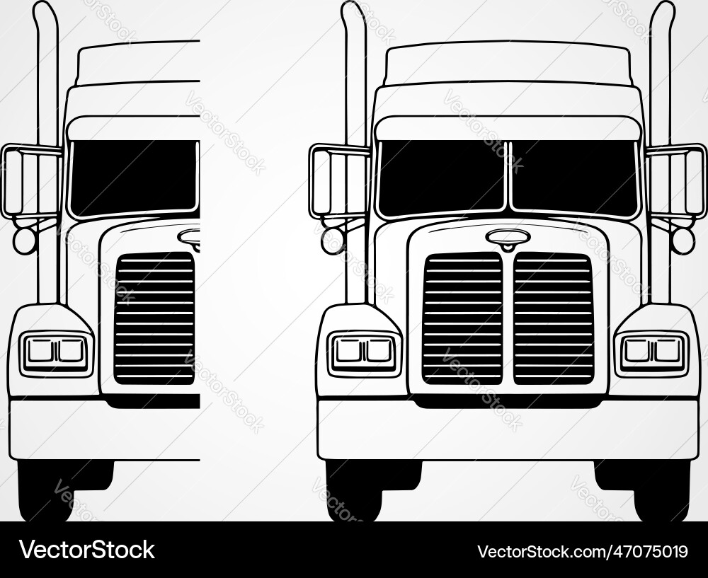 Semi truck lorry freight transportation Royalty Free Vector