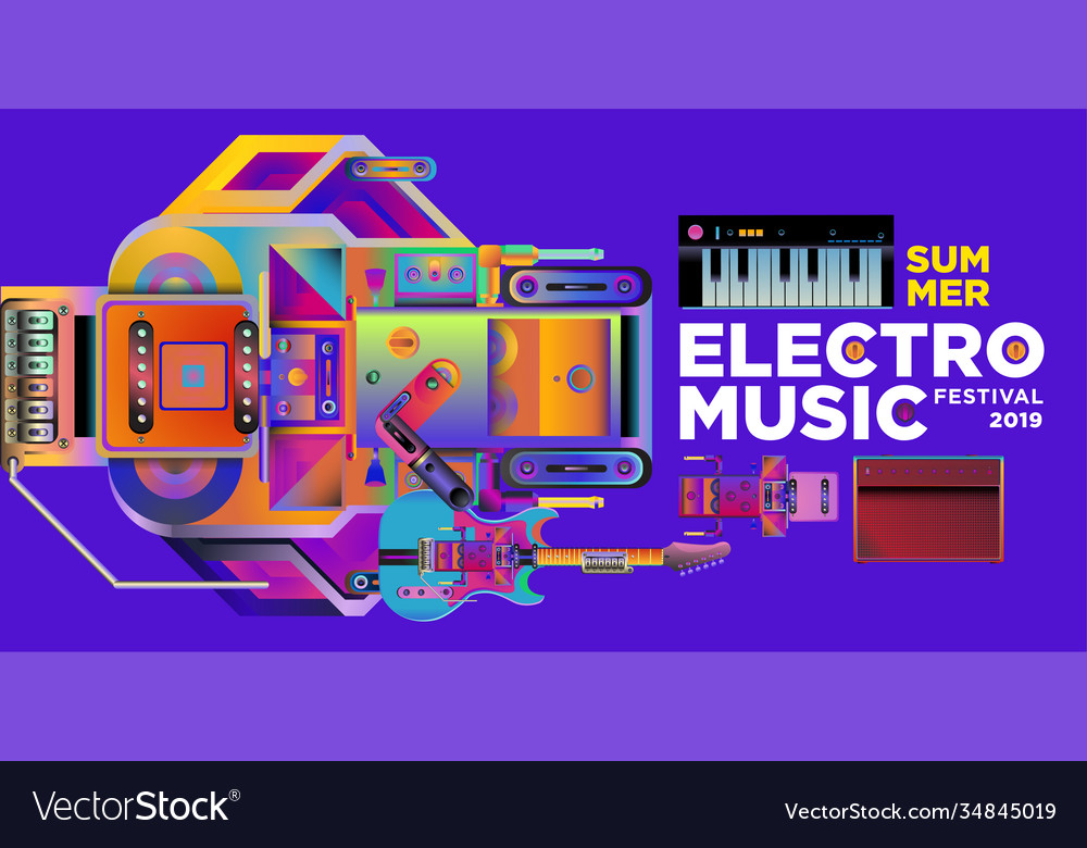 Summer electronic music festival banner layout