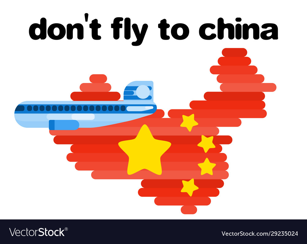 A ban on flights to china poster with map