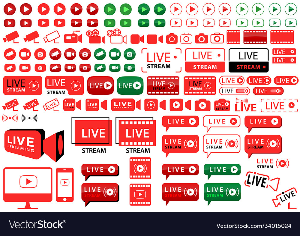Buttons and icons for internet broadcasting