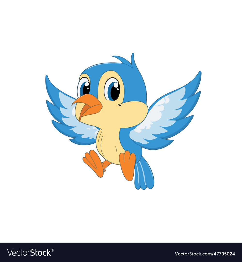 Cute bird cartoon design Royalty Free Vector Image