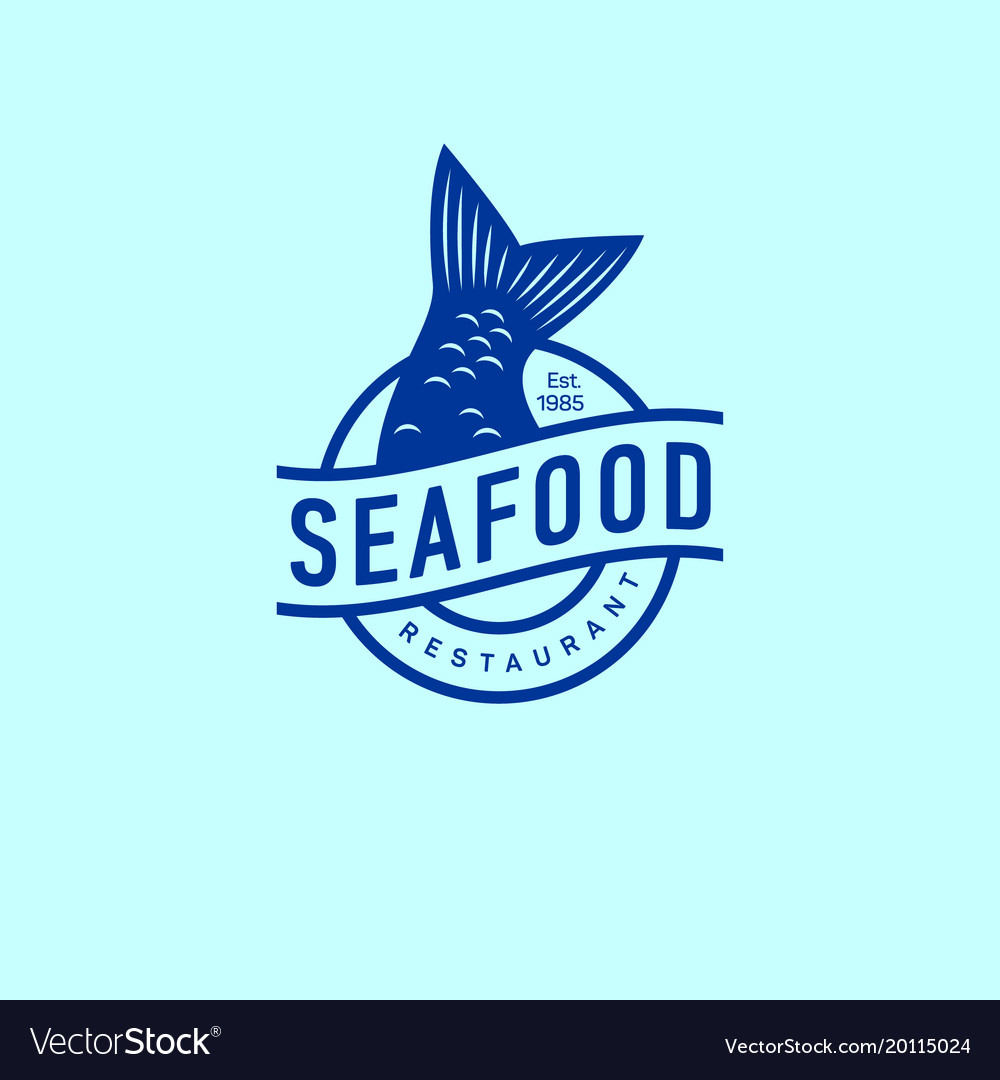 Elegant Seafood Logo - Fish Tail