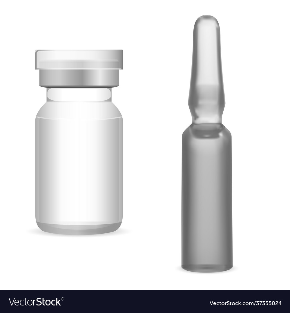 Glass medical vial injection ampoule mockup 3d