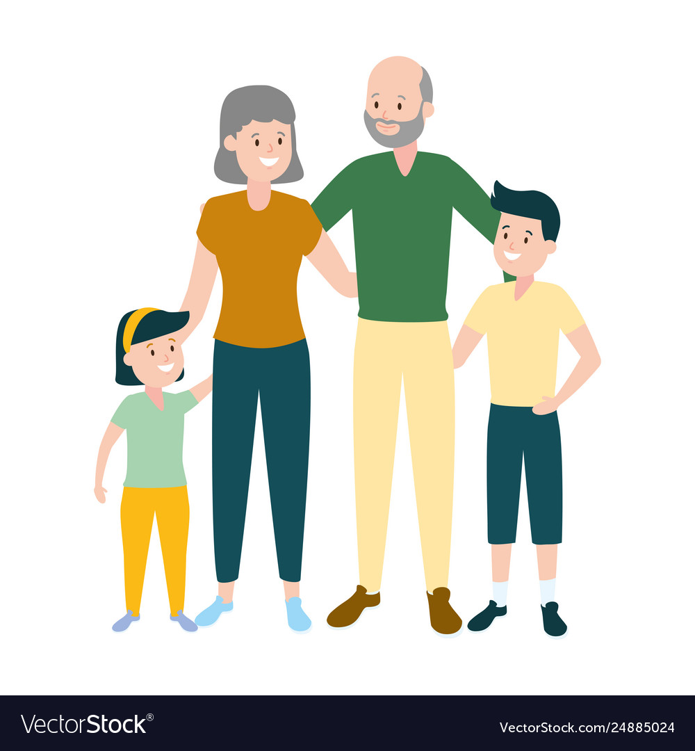 Grandparents and granddaughter Royalty Free Vector Image