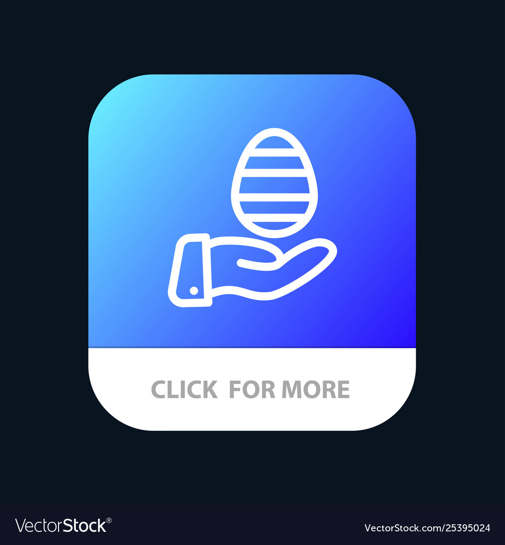 Hand egg easter nature mobile app button android vector image Hand egg easter nature mobile app button android