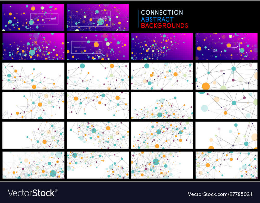 Set line points connections geometric abstract