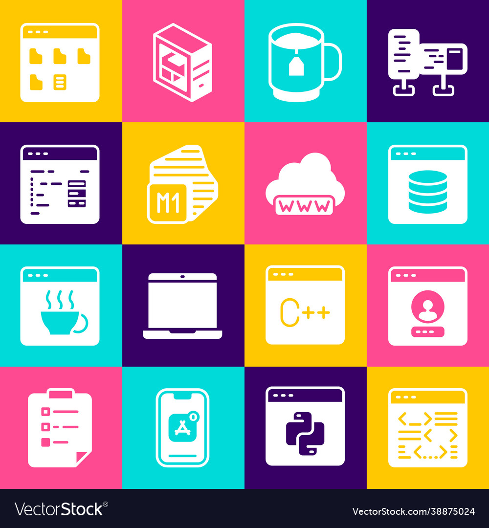 Set software create account screen server data vector image Set software create account screen server data