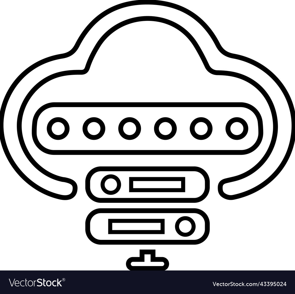 Web hosting line icon outline