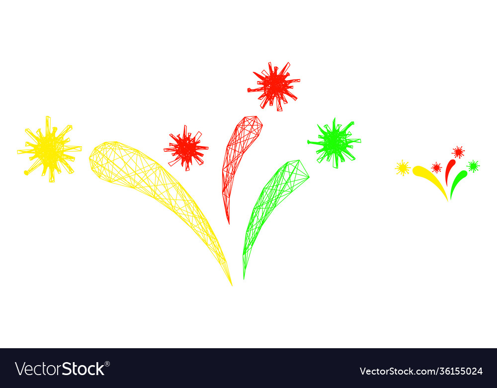 Web net virus fireworks icon vector image Web net virus fireworks icon