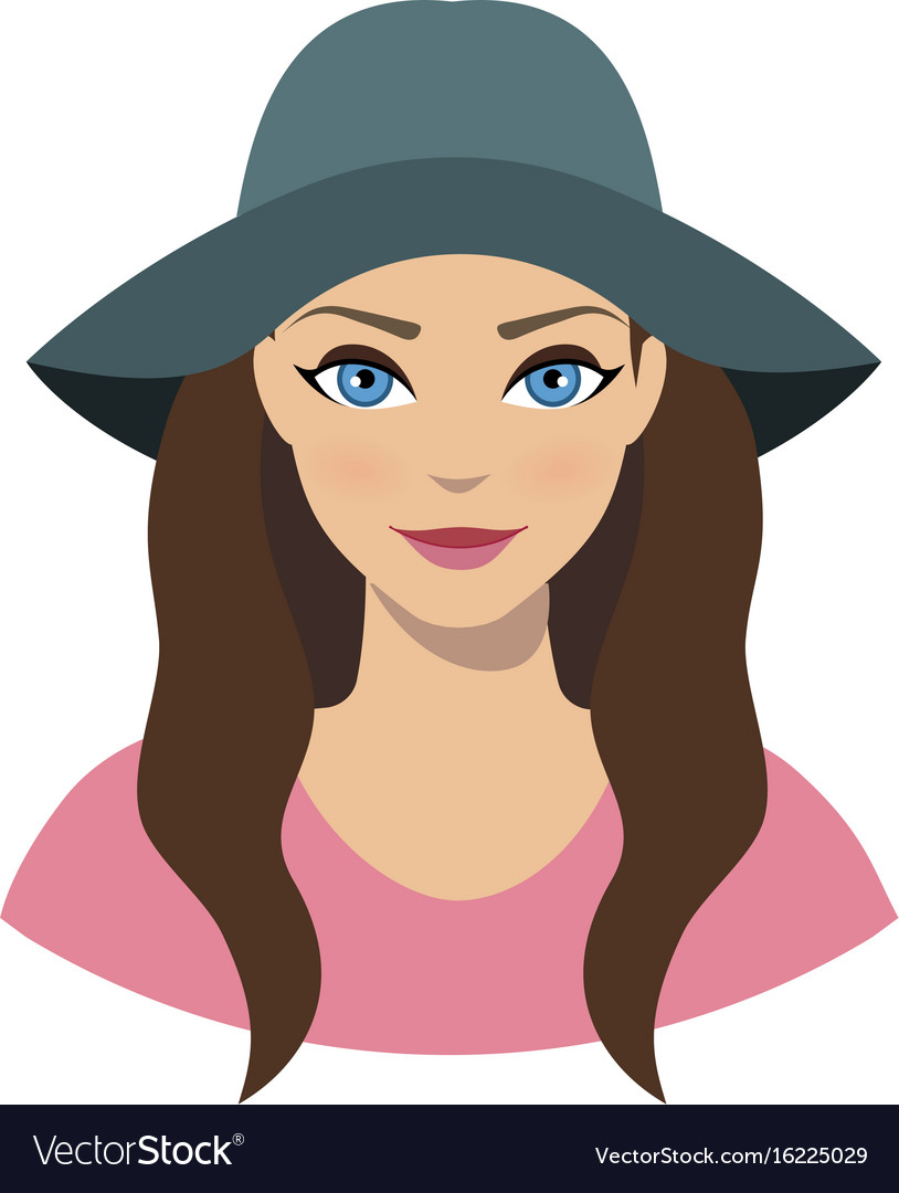 Avatar Icon Of Girl In A Baseball Cap Stock Vector, Royalty-Free