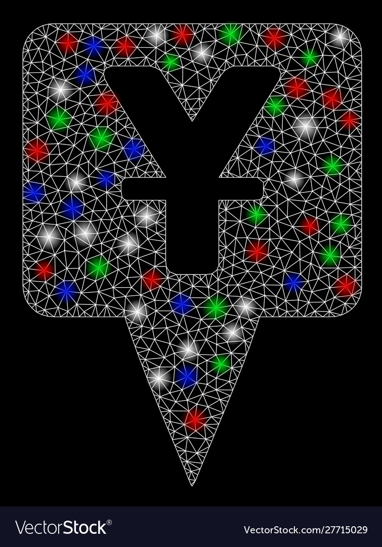 Bright mesh 2d yuan map pointer with light spots vector image Bright mesh 2d yuan map pointer with light spots
