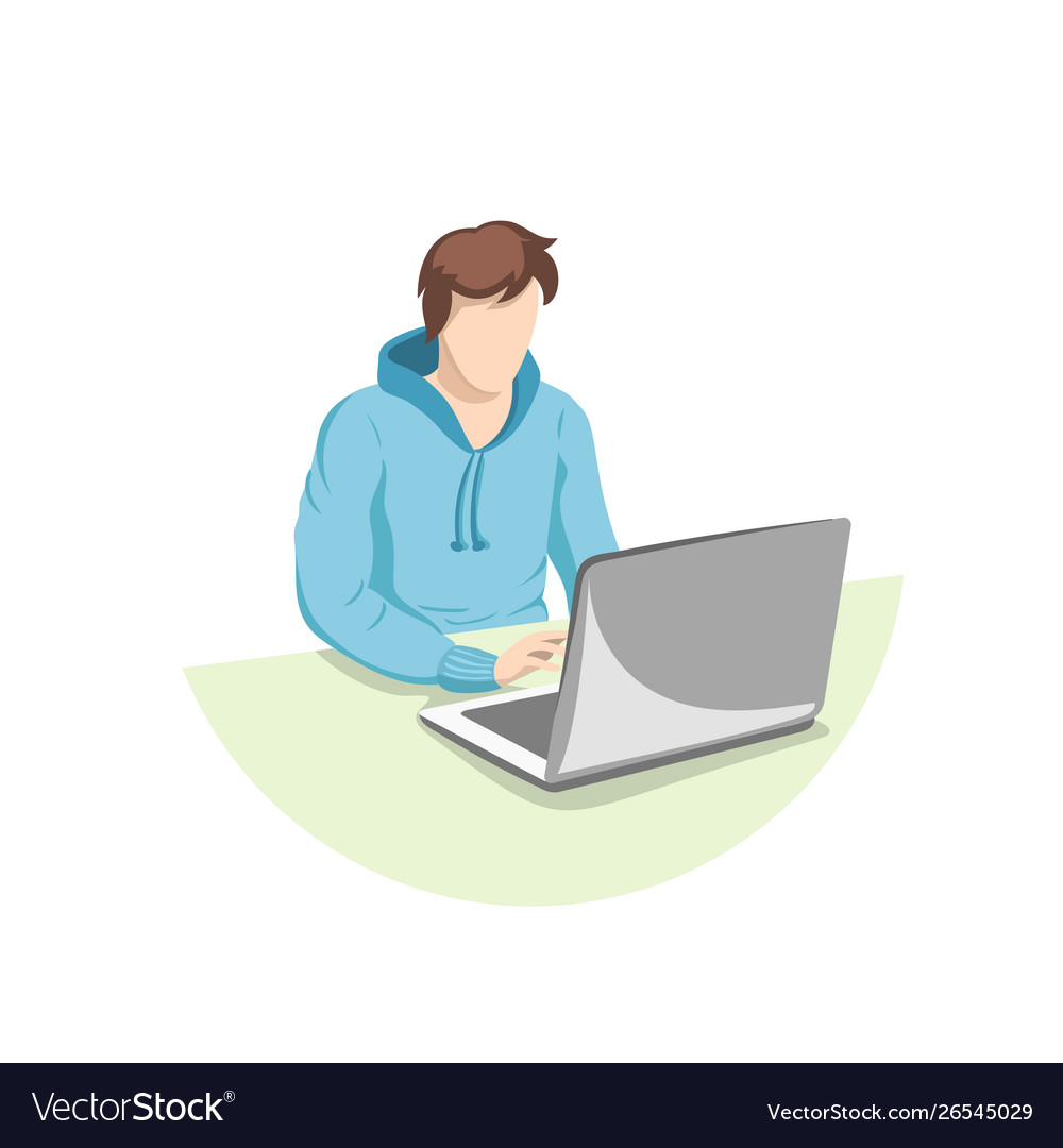 Busy computer programmer vector image Busy computer programmer