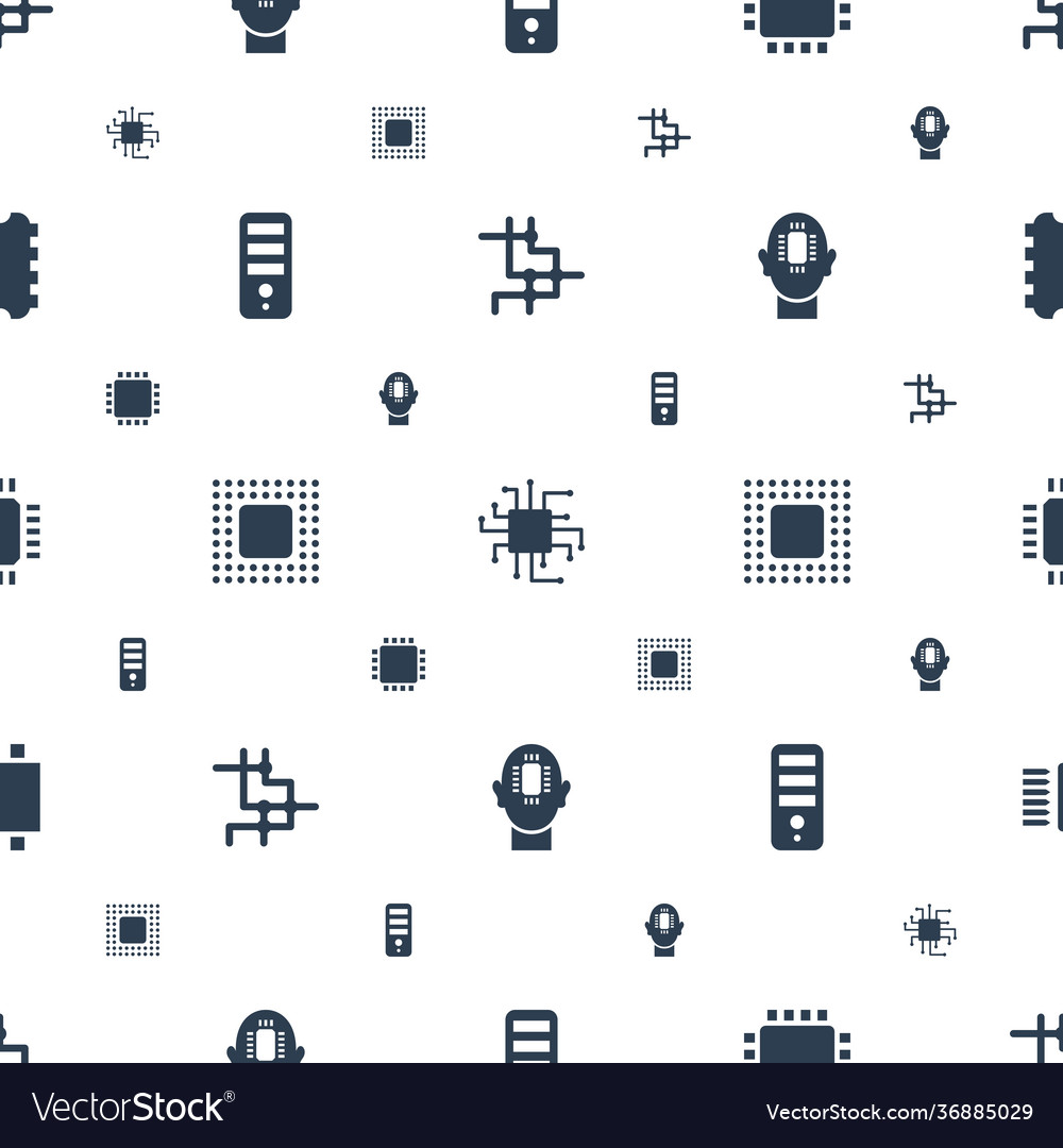 Cpu icons pattern seamless white background
