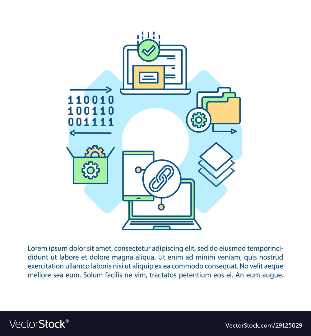 Cross platform programming article page template vector image Cross platform programming article page template