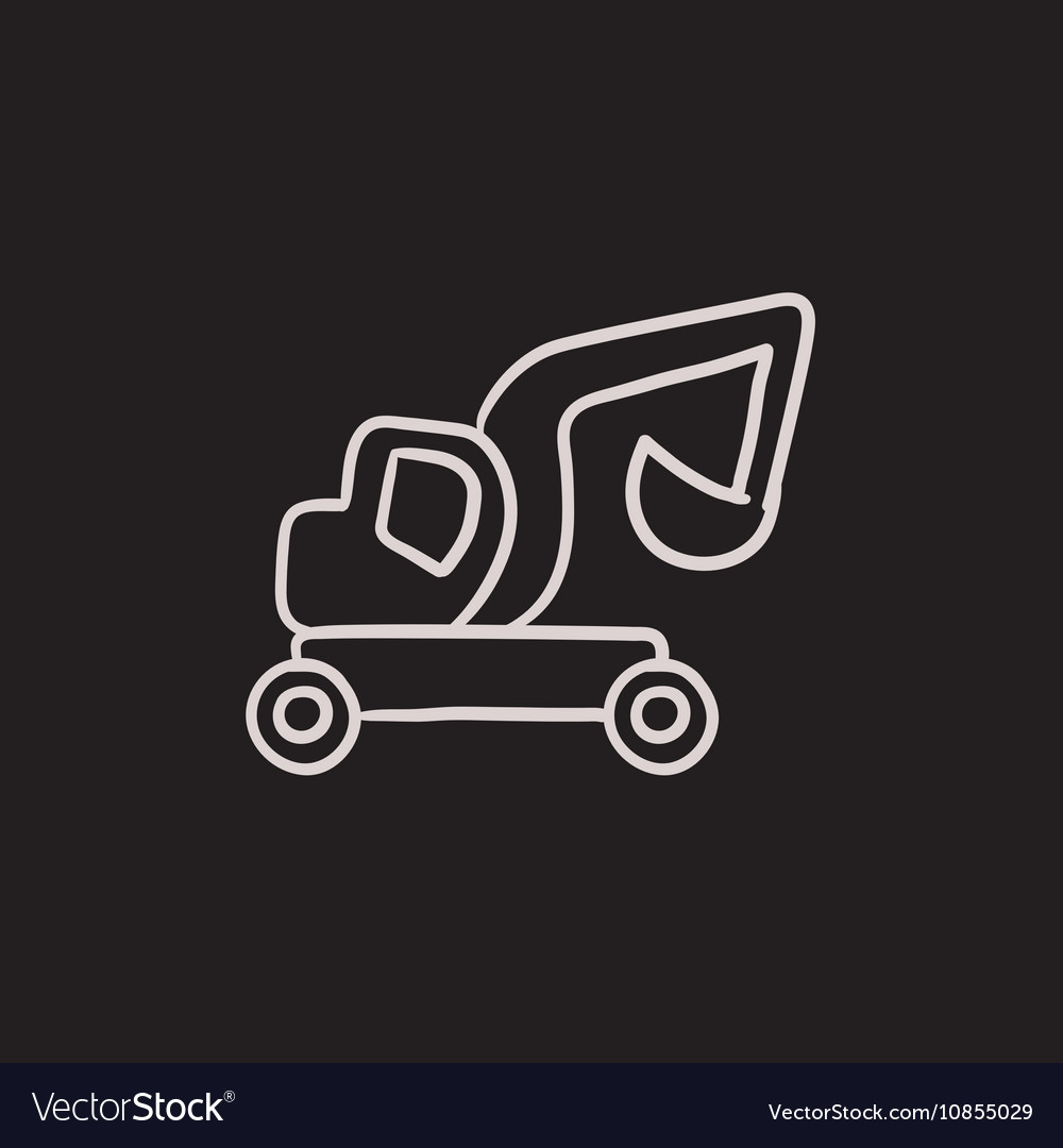 Excavator truck sketch icon