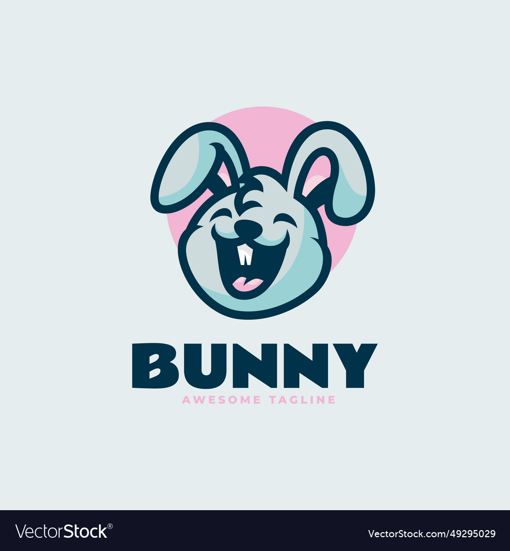 Logo bunny mascot cartoon style