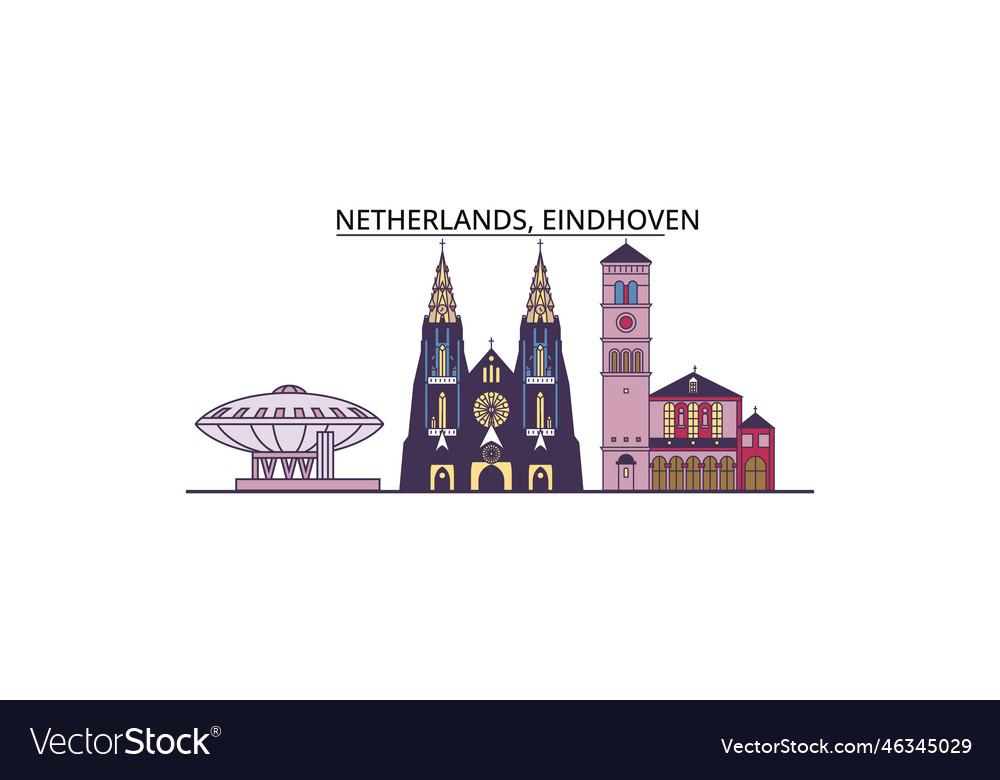 Netherlands Eindhoven Tourism Landmarks Royalty Free Vector 5157