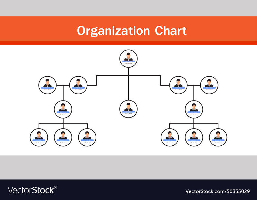 Organization chart infographics with people icon