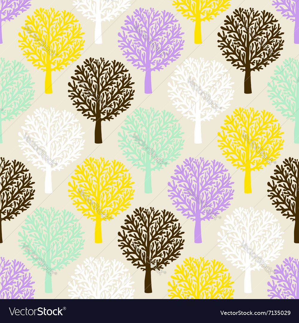 Pattern with trees Royalty Free Vector Image - VectorStock