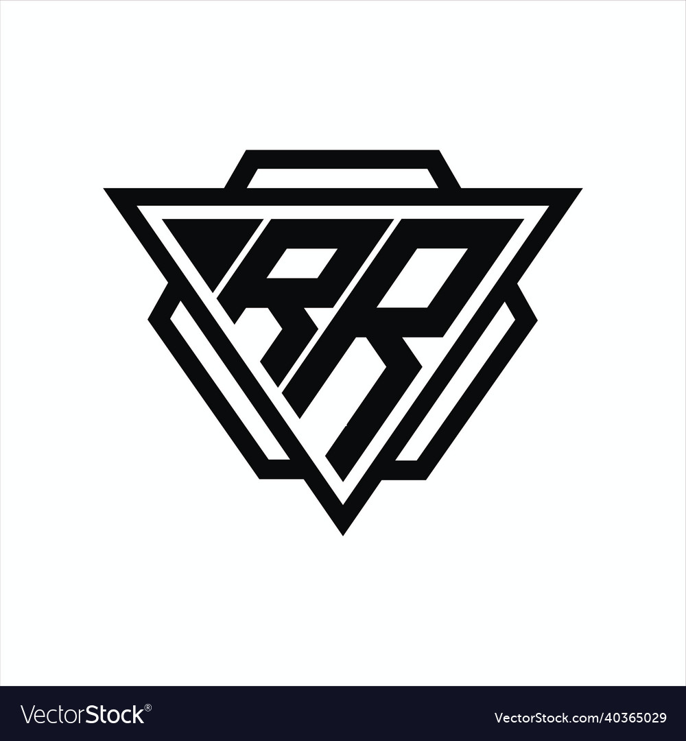 Rr logo monogram with triangle and hexagon