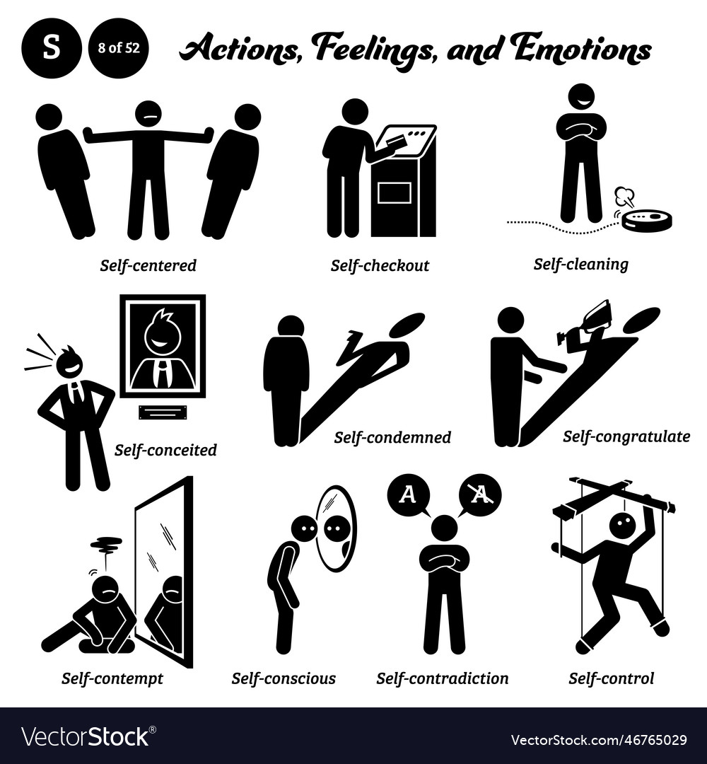 Stick figure human people man action feelings vector image