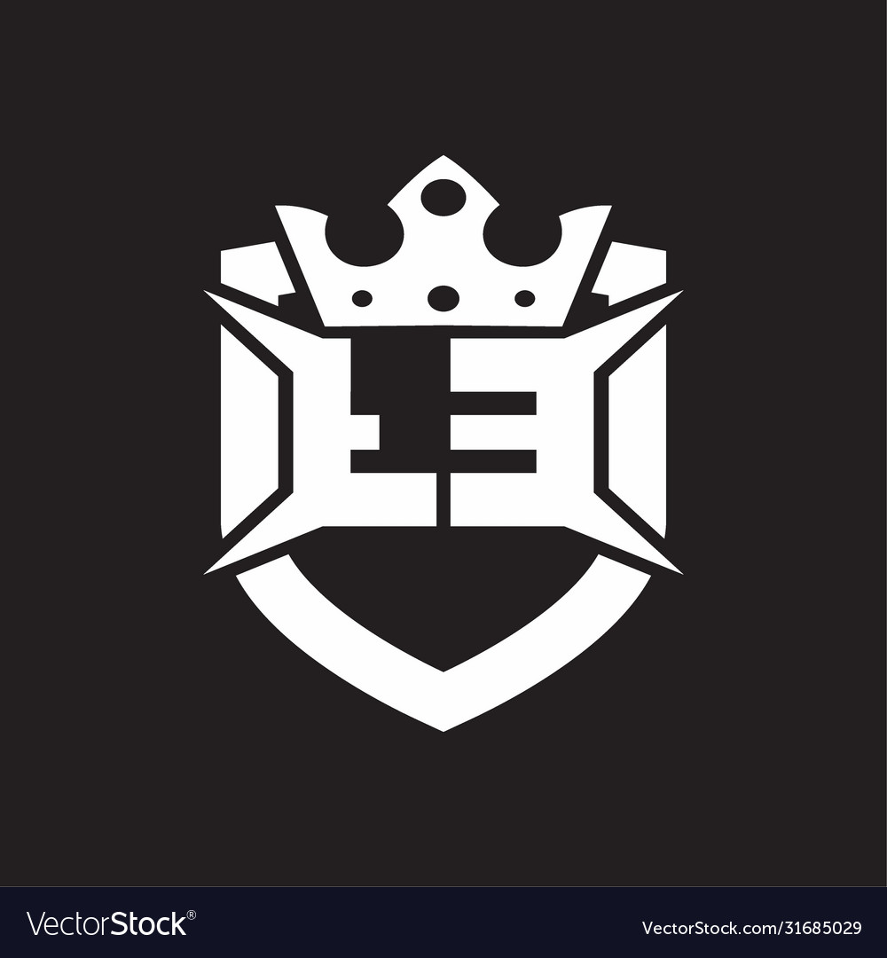 Te Logo Monogramm isoliert mit Schild und Krone vector image Te Logo Monogramm isoliert mit Schild und Krone