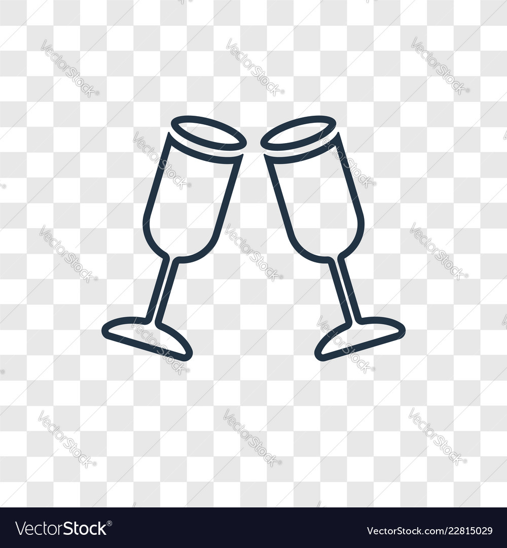 Toast concept linear icon isolated on transparent vector image Toast concept linear icon isolated on transparent