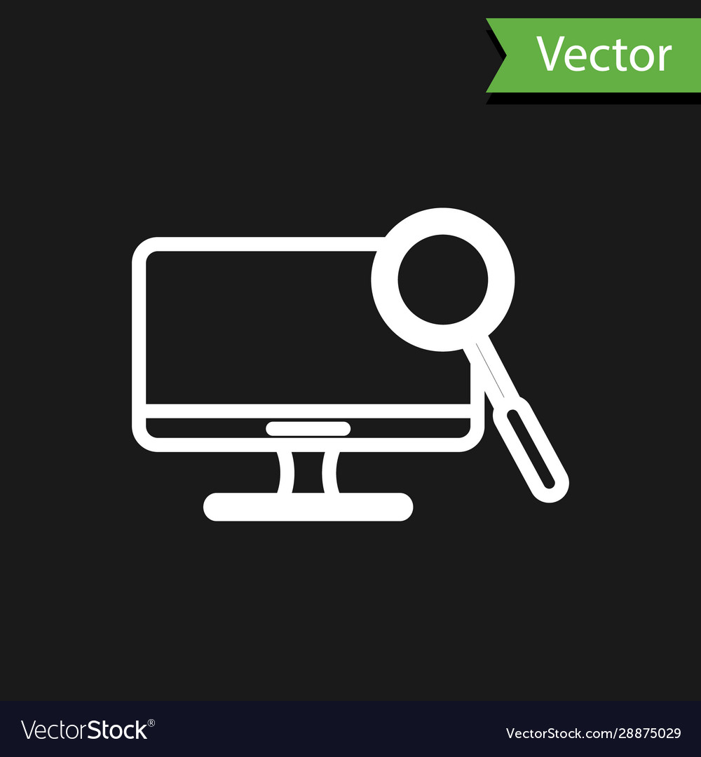 White line computer monitor diagnostics icon
