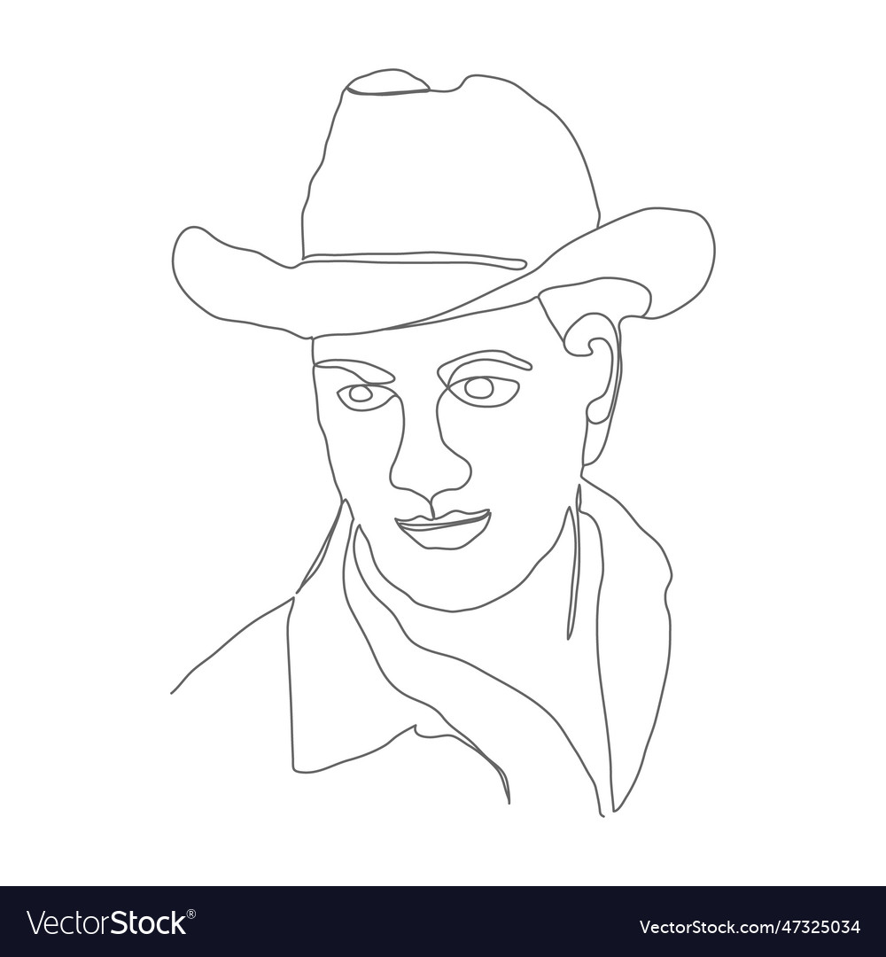 Abstract portrait of a man in a hat for posters Vector Image