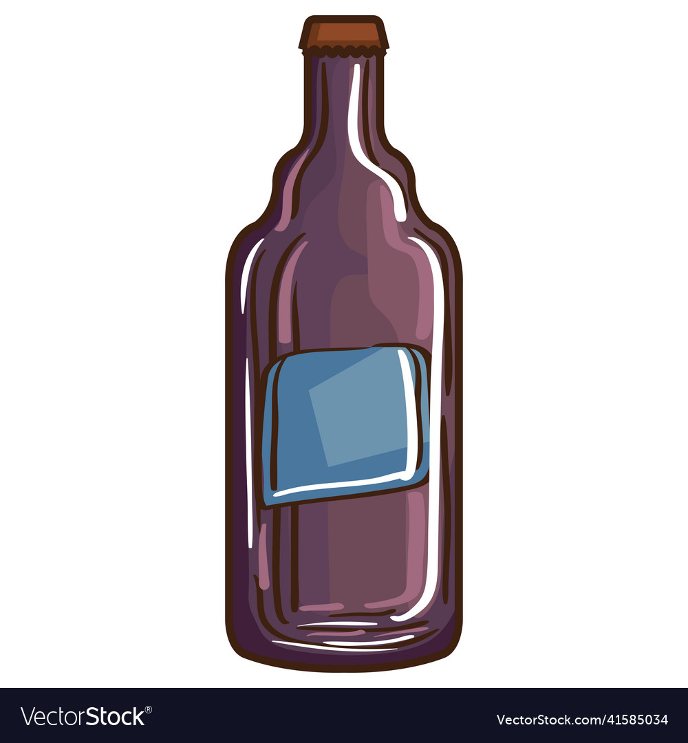 Beer bottle with purple glass Royalty Free Vector Image