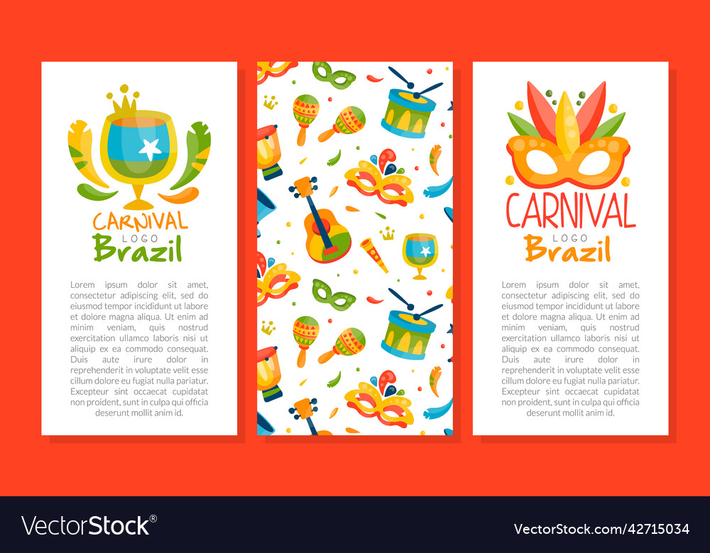 Brazilian rio carnival design with drum Royalty Free Vector