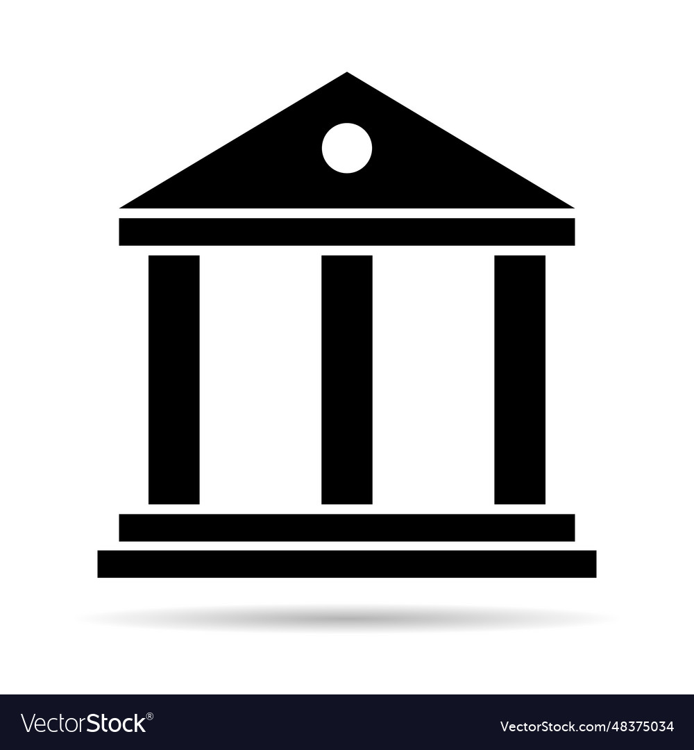 Building university architecture shadow icon vector image Building university architecture shadow icon