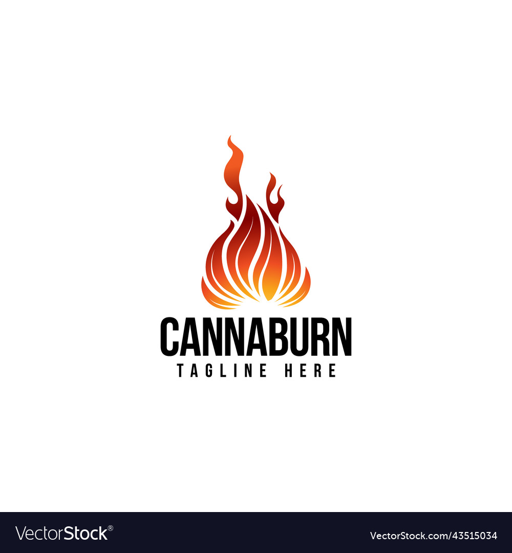 Cannabis burn fire logo design