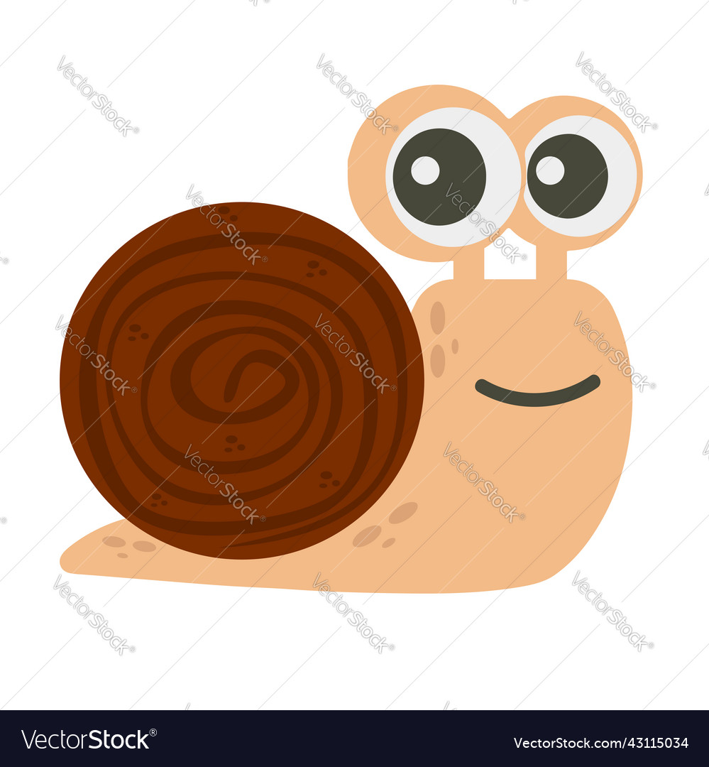 Cute snail cartoon character sign Royalty Free Vector Image