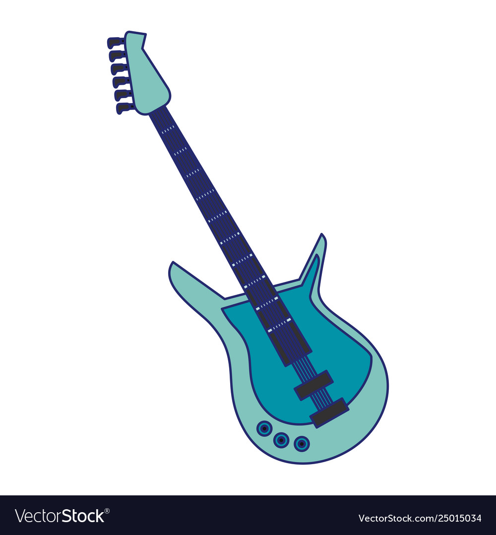 Electric guitar music instrument blue lines