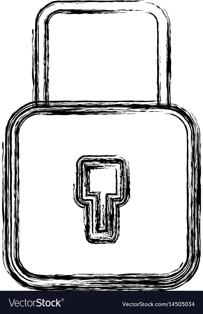 Figure Security Padlock Key To Protection Vector Image