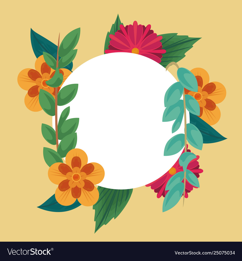 Floral frame blank card Royalty Free Vector Image